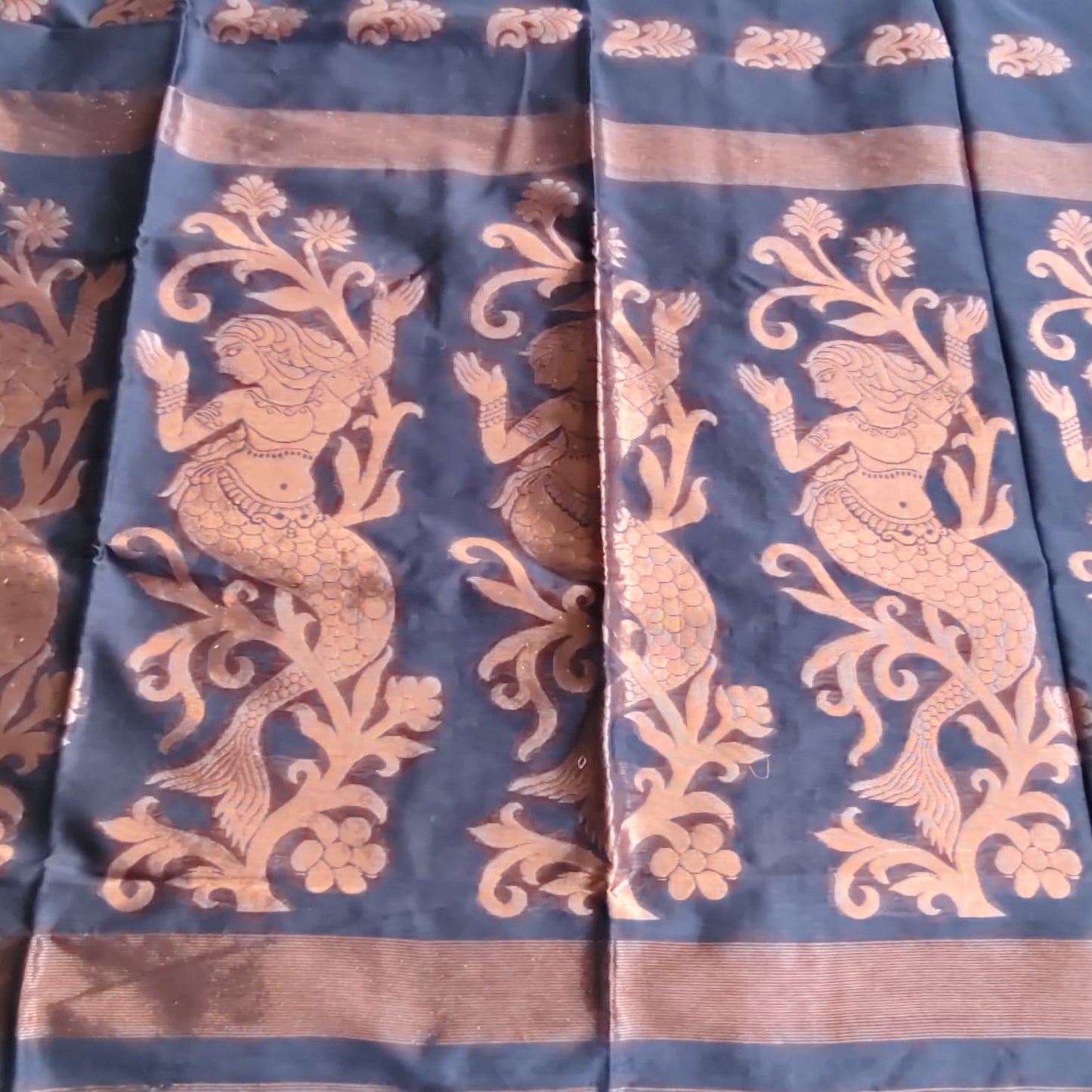 Cotton Silk Banarasi, Midnight Blue