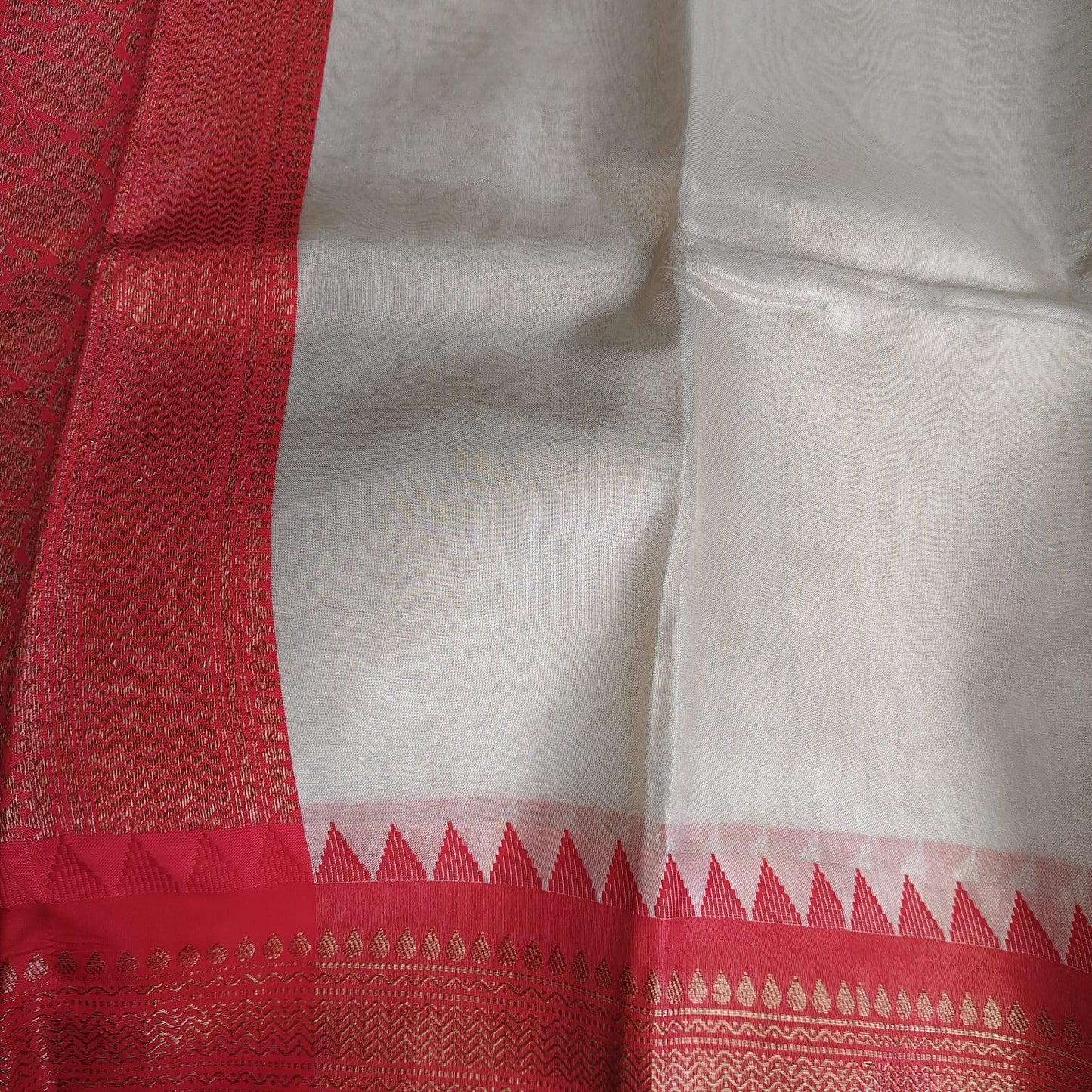 Tissue Silk Banarasi-Ivory-Red