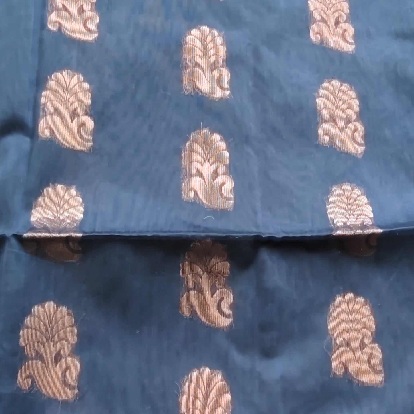 Cotton Silk Banarasi, Midnight Blue