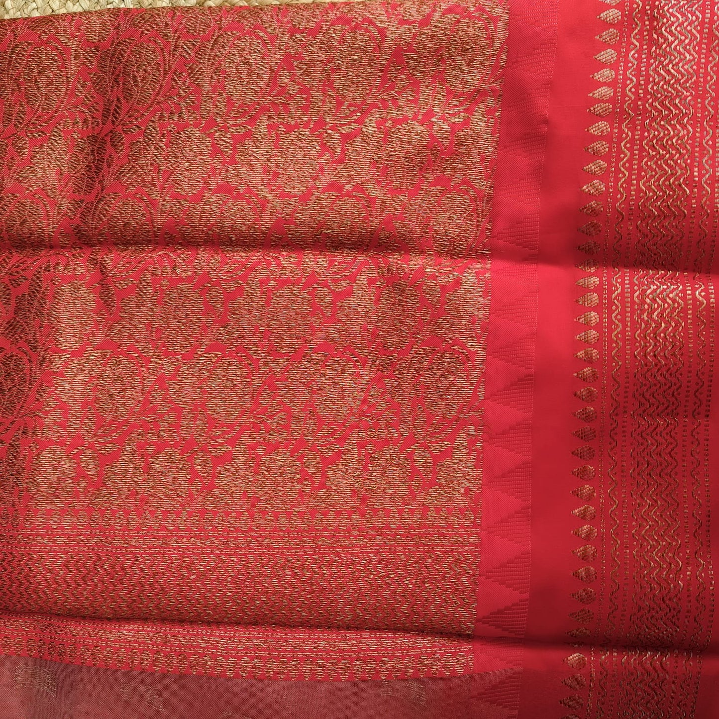 Tissue Silk Banarasi-Ivory-Red