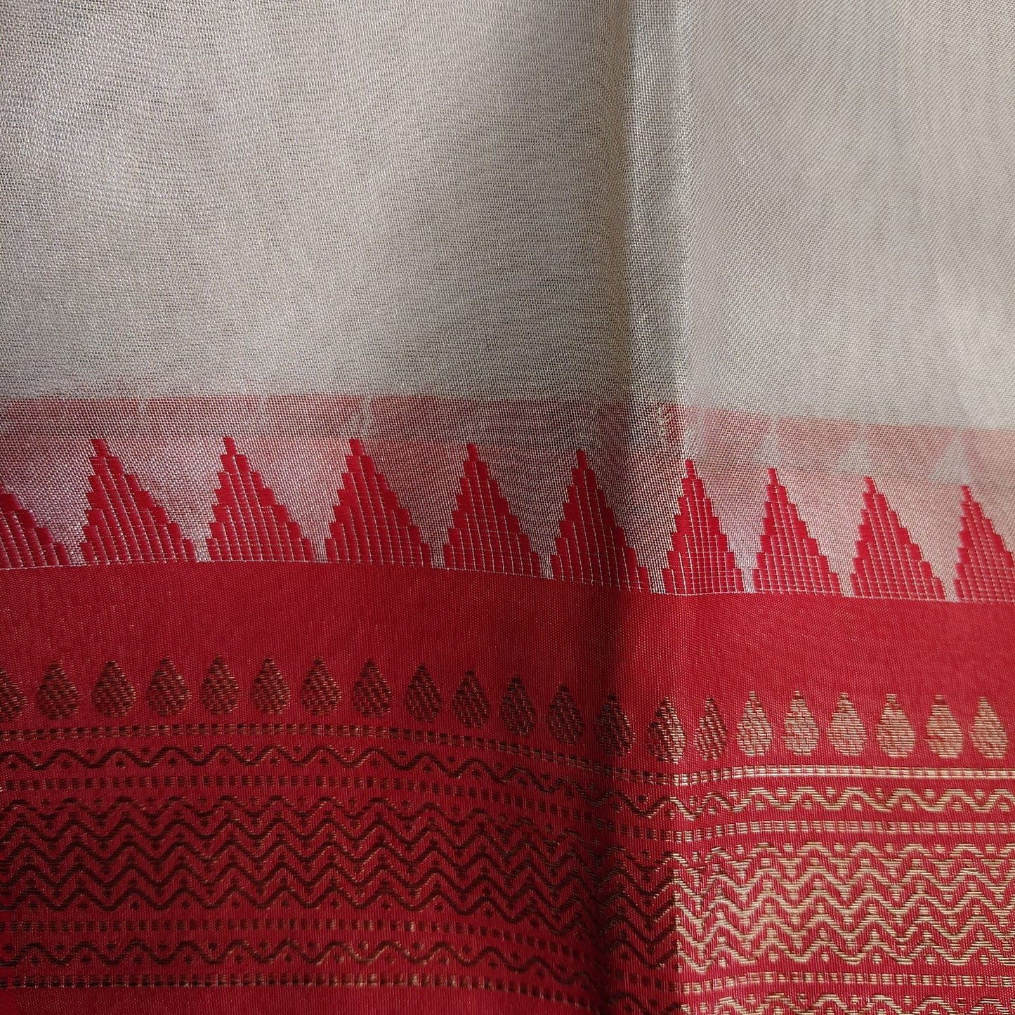Tissue Silk Banarasi-Ivory-Red
