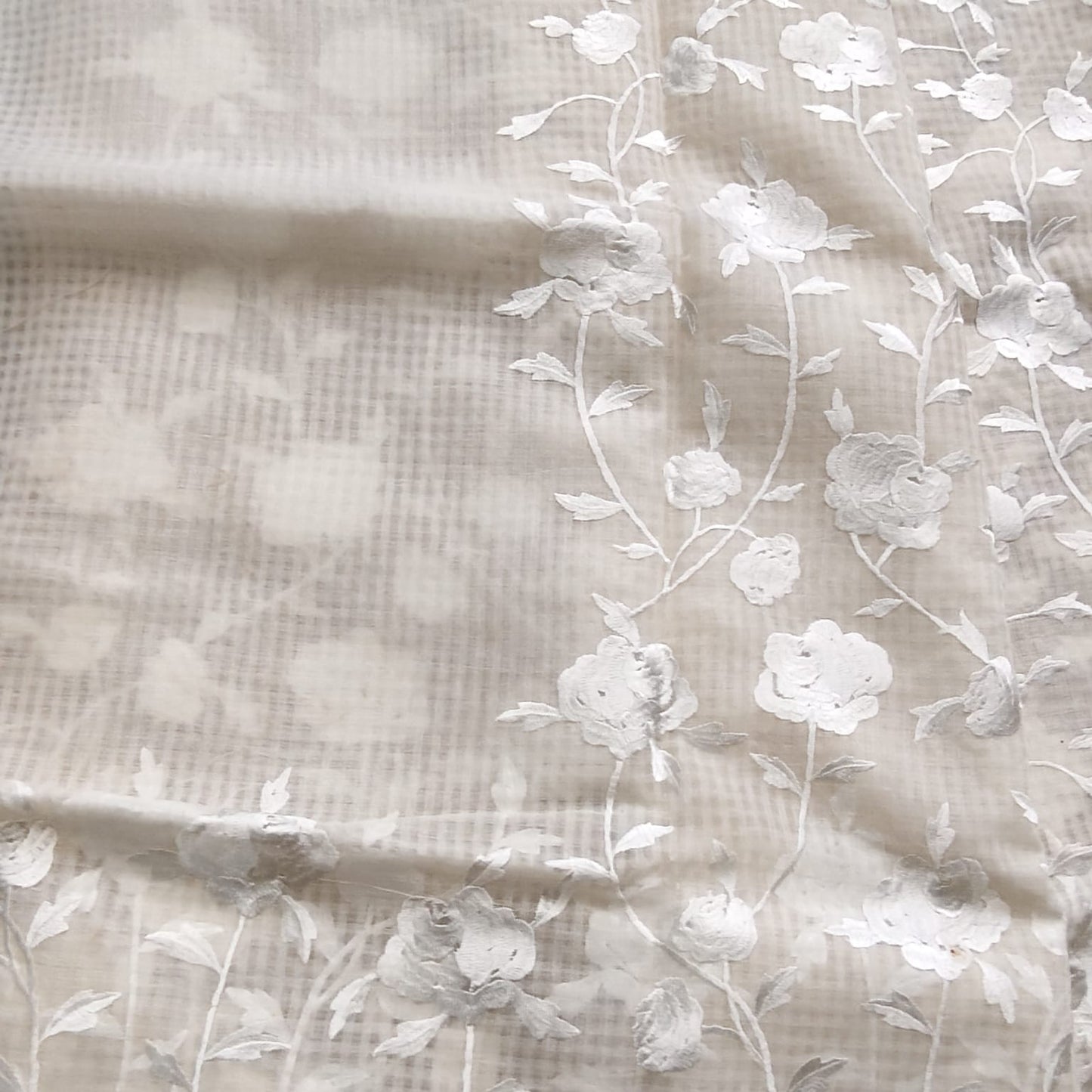 White  Parsi Embroidery