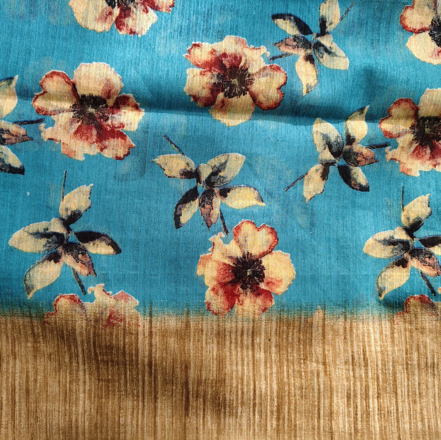 Jute Cotton-Floral Firozi