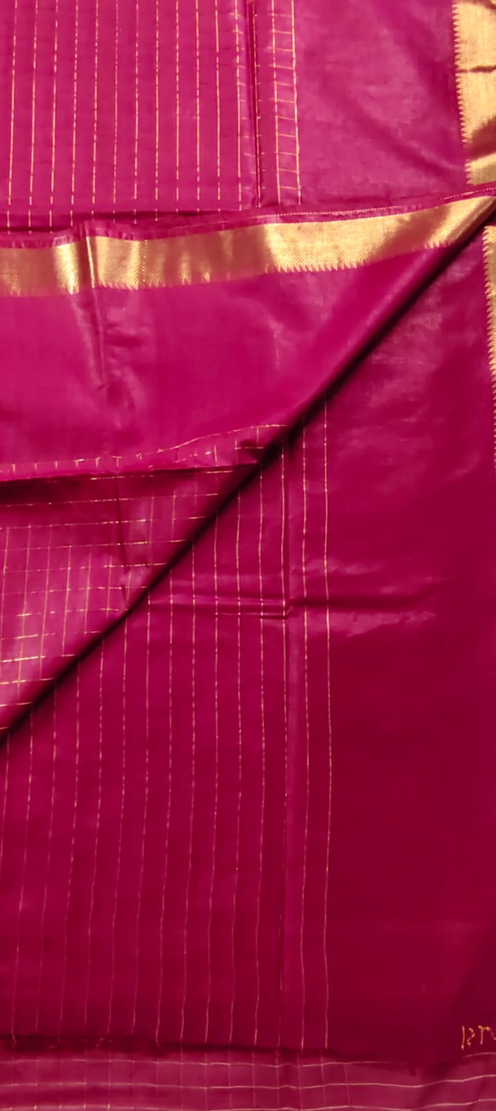 Maheshwari Silk- Zari Checks, Maroon